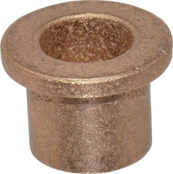 Boston Gear - 3/8" Inside x 1/2" Outside Diam, Oil Impregnated Bronze Sleeve Bearing - 11/16" Flange Outside Diam, 3/32" Flange Thickness, 1/2" OAL - A1 Tooling