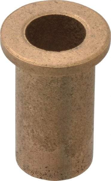 Boston Gear - 3/8" Inside x 1/2" Outside Diam, Oil Impregnated Bronze Sleeve Bearing - 11/16" Flange Outside Diam, 3/32" Flange Thickness, 1" OAL - A1 Tooling