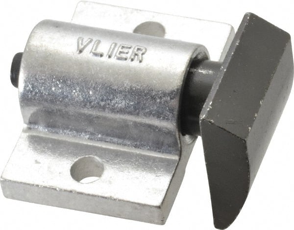 Vlier - 2" Body Width x 1-3/8" Body Len, 1/4" Stroke Len, 1-1/2" Btw Mt Hole Ctrs, 1.312" Btw Mt Hole & Edge, Tangless Square Spring Locating Stop - Exact Industrial Supply