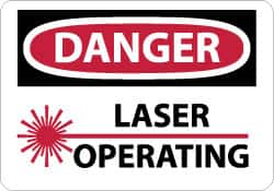 NMC - "Danger - Laser Operating", 10" Long x 14" Wide, Rigid Plastic Safety Sign - Rectangle, 0.05" Thick, Use for Accident Prevention - A1 Tooling