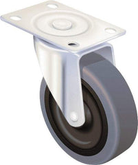 Shepherd - 3" Diam x 13/16" Wide x 3-1/2" OAH Swivel Caster - Soft Rubber, 110 Lb Capacity, Nylon Bearing, 2-5/8 x 3-3/4" Plate - A1 Tooling