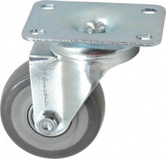 Shepherd - 3" Diam x 1-1/4" Wide x 4-1/4" OAH Top Plate Mount Swivel Caster - Polyurethane, 185 Lb Capacity, Ball Bearing, 2-5/8 x 3-3/4" Plate - A1 Tooling