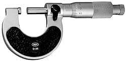 Mahr - 25 to 50mm Range, 0.01mm Graduation, Mechanical Outside Micrometer - Ratchet Stop Thimble, Accurate to 4µm - A1 Tooling