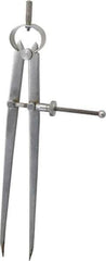 Value Collection - 8 Inch Leg, Spring Joint, Steel, Polished, Divider - 8 Inch Max Measurement, 200mm Max Measurement, Flat Leg with Quick Nut Adjustment - A1 Tooling