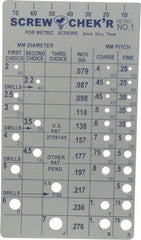 Made in USA - M2 to M7mm Stainless Steel Metric Thread Screw Checker - A1 Tooling