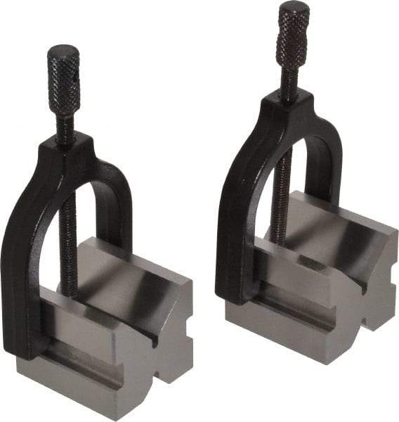 Value Collection - 14.29 to 1" Capacity, 90° Angle, Tool Steel V-Block - 1-3/4" Long x 1-19/32" Wide x 1-7/16" High, Sold as 2 Block Set - A1 Tooling