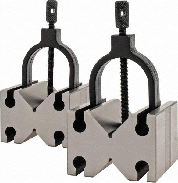 Value Collection - 25.4 to 1-1/2" Capacity, 90° Angle, Tool Steel V-Block - 2-3/4" Long x 2-1/2" Wide x 1-3/4" High, Sold as Matched Pair - A1 Tooling