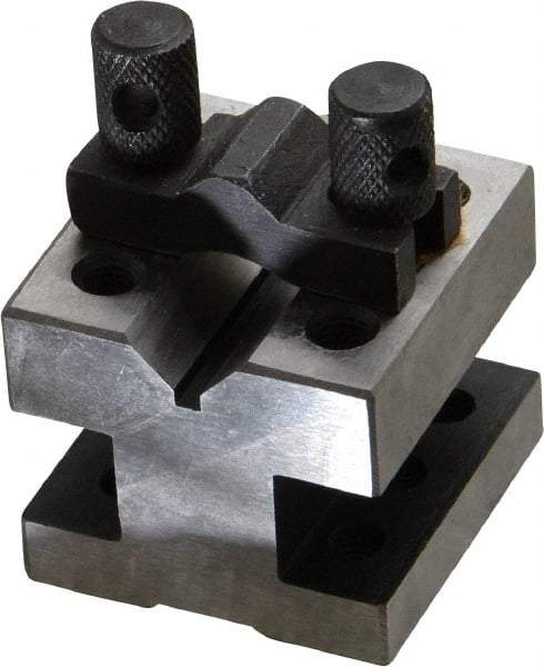 Value Collection - 19/32" Max Capacity, 90° Angle, Hardened Steel V-Block - 1-3/8" Long x 1-3/8" Wide x 1-3/16" High, Sold as Individual - A1 Tooling