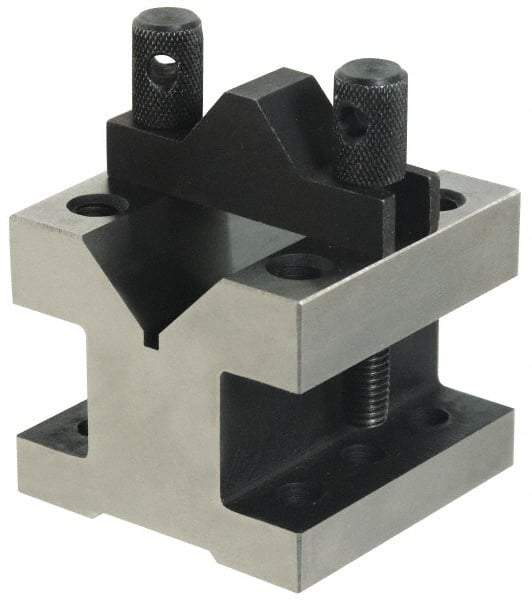 Value Collection - 1-3/16" Max Capacity, 90° Angle, Hardened Steel V-Block - 2-3/8" Long x 2-3/8" Wide x 2" High, Sold as Individual - A1 Tooling