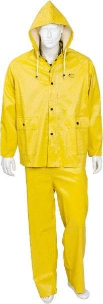 OnGuard - Size L, Yellow, Rain Three Piece Suit - Detachable Hood - A1 Tooling