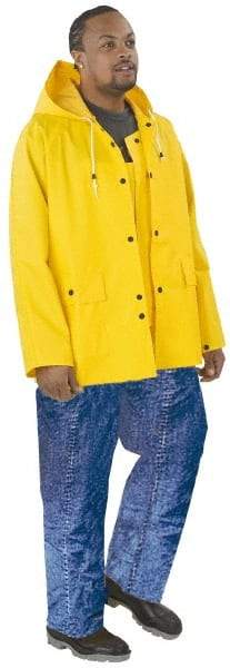 OnGuard - Size S, Yellow, Chemical, Rain Coat - 46" Chest, 2 Pockets - A1 Tooling