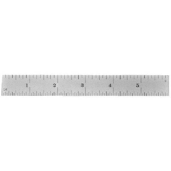 Made in USA - 6" Long, 0.5, 1mm Graduation, Flexible Stainless Steel Rule - A1 Tooling