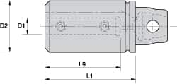 Kennametal - 10.01mm Bore Diam, 40mm Body Diam x 55mm Body Length, Boring Bar Holder & Adapter - 4mm Screw Thread Lock, 48mm Bore Depth, Internal & External Coolant - Exact Industrial Supply