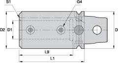 Kennametal - 10mm Bore Diam, 40mm Body Diam x 55mm Body Length, Boring Bar Holder & Adapter - 48mm Bore Depth, Internal & External Coolant - Exact Industrial Supply