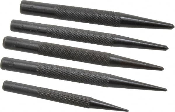 Value Collection - 5 Piece, 1/16 to 5/32", Center Punch Set - Round Shank, Comes in Vinyl Pouch - A1 Tooling