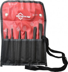 Mayhew - 6 Piece Punch & Chisel Set - 1/2 to 5/8" Chisel, 3/16 to 3/8" Punch, Round Shank - A1 Tooling