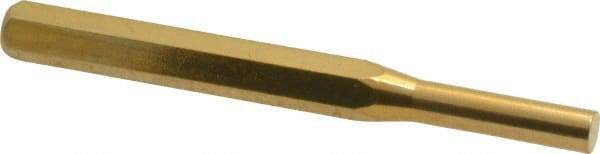 Made in USA - 1/4" Pin Punch - 3-1/2" OAL, Brass - A1 Tooling