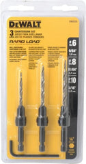 DeWALT - 3 Piece, 0.13 to 0.19" Head Diam, 77 to 83° Included Angle, Single End Countersink Set - A1 Tooling