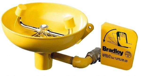 Bradley - Wall Mount, Plastic Bowl, Eyewash Station - 1/2" Inlet, 30 to 90 psi Flow, 0.4 GPM Flow Rate - A1 Tooling