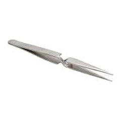 Value Collection - 4-3/4" OAL Stainless Steel Assembly Tweezers - Short Style with Sharp Point - A1 Tooling