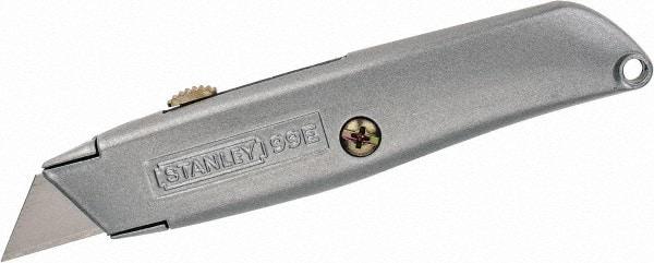 Stanley - Retractable Utility Knife - 2-7/16" Blade, Die Cast Aluminum (Color) Aluminum Handle, 3 Blades Included - A1 Tooling