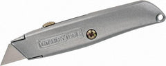 Stanley - Retractable Utility Knife - 2-7/16" Blade, Die Cast Aluminum (Color) Aluminum Handle, 3 Blades Included - A1 Tooling