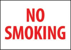 NMC - "No Smoking", 10" Long x 14" Wide, Rigid Plastic Safety Sign - Rectangle, 0.05" Thick, Use for Smoking Regulations - A1 Tooling