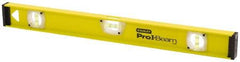 Stanley - 48" Long 3 Vial I-Beam Level - Aluminum, Yellow, 1 Level & 2 Plumb Vials - A1 Tooling