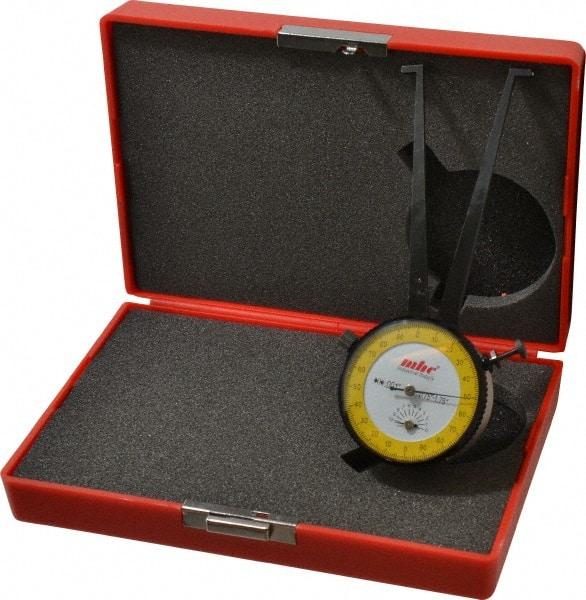 Value Collection - 3/4 to 1-3/4" Black Oxide & Chrome Plated Inside Dial Caliper Gage - 0.001" Graduation, 0.038mm Accuracy, 3-1/4" Leg Length, Ball Contact Points - A1 Tooling