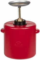 Eagle - 4 Quart Capacity, 13 Inch High x 7-3/4 Inch Diameter, Polyethylene Plunger Can - 5-1/4 Inch Dasher Diameter, Red, Approval Listing/Regulation FM - A1 Tooling