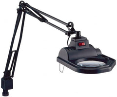 Electrix - 45 Inch, Spring Suspension, Clamp on, Halogen, Black, Magnifying Task Light - 100 Watt, 1.75x Magnification, 5 Inch Wide - A1 Tooling