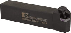 Kennametal - MCKN, Left Hand Cut, 15° Lead Angle, 1-1/4" Shank Height x 1-1/4" Shank Width, Negative Rake Indexable Turning Toolholder - 6" OAL, CN..43. Insert Compatibility, Series Kenloc - A1 Tooling