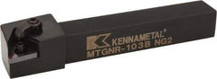 Kennametal - MTGN, Right Hand Cut, 0° Lead Angle, 5/8" Shank Height x 5/8" Shank Width, Negative Rake Indexable Turning Toolholder - 4-1/2" OAL, TN..33. Insert Compatibility, Series Kenloc - A1 Tooling