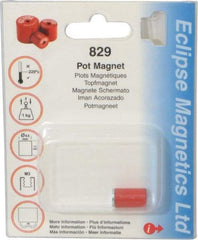 Eclipse - 3/8" Diam, M3 Thread, 1 Lb Average Pull Force, Mild Steel, Alnico Pot Magnets - 220°C Max Operating Temp, 9/16" High, Grade 5 Alnico - A1 Tooling