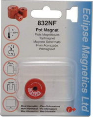 Eclipse - 13/16" Diam, 10-32 Thread, 5 Lb Average Pull Force, Mild Steel, Alnico Pot Magnets - 220°C Max Operating Temp, 3/4" High, Grade 5 Alnico - A1 Tooling