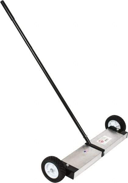 Mag-Mate - 24" Long Push Magnetic Sweeper with Wheels - 5" Wide x 5" High x 48" Long, 6" Wheel Diam, 2" Clearance - A1 Tooling