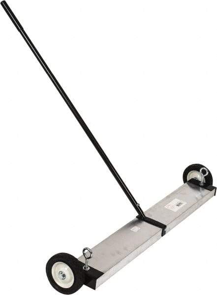 Mag-Mate - 36" Long Push Magnetic Sweeper with Wheels - 5" Wide x 5" High x 48" Long, 6" Wheel Diam, 2" Clearance - A1 Tooling