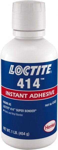 Loctite - 1 Lb Bottle Clear Instant Adhesive - Series 414, 24 hr Full Cure Time - A1 Tooling