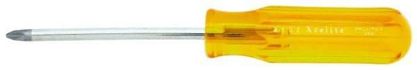 Xcelite - #2, 8-1/8" OAL, Standard Phillips Screwdriver - 4" Blade Length, Round Shank, Acetate Handle - A1 Tooling