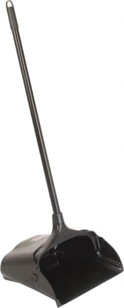 Rubbermaid - 11-1/4" Wide x 5" High Upright Dustpan - Plastic Body, 12-51/64" Handle, Black, with Wheels - A1 Tooling