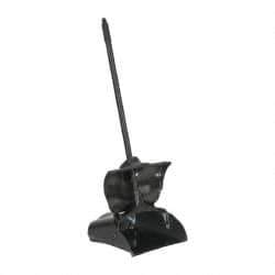 Rubbermaid - 11-1/4" Wide x 5" High Upright Dustpan - Plastic Body, 12-51/64" Handle, Black, with Wheels - A1 Tooling