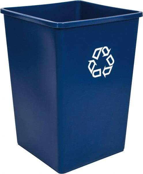 Rubbermaid - 35 Gal Blue Square Recycling Container - Polyethylene, 27-5/8" High x 19-1/2" Long x 19-1/2" Wide - A1 Tooling