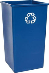 Rubbermaid - 50 Gal Blue Square Recycling Container - Polyethylene, 34-1/4" High x 19-1/2" Long x 19-1/2" Wide - A1 Tooling