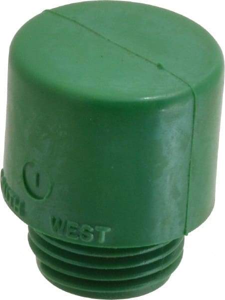 Made in USA - 1" Face Diam, Grade Hard, Green Hammer Tip/Face - Vinyl - A1 Tooling