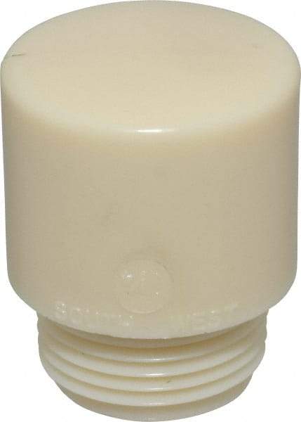 Made in USA - 1-1/4" Face Diam, Grade Tough, White Hammer Tip/Face - Nylon - A1 Tooling