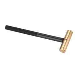 Value Collection - 3/8 Lb Nonsparking Brass Hammer - 8-1/8" OAL, 3/4" Face Diam, Aluminum Handle - A1 Tooling