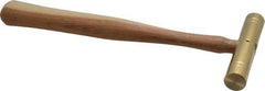 Made in USA - 1/2 Lb Head 3/4" Face Brass Head Striking Tool Hammer - 10-1/2" OAL, Wood Handle - A1 Tooling