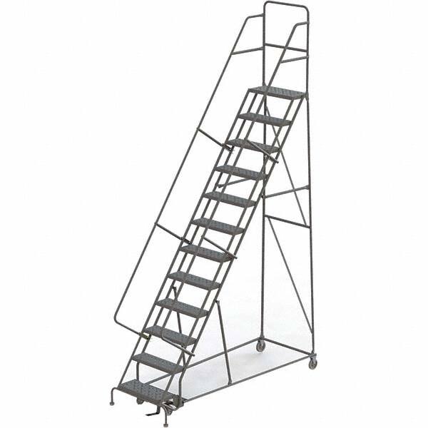 TRI-ARC - 156" 12 Step Rolling Platform Ladder - 450 Lb Capacity, 120" Platform Height, 35" Base Width x 90" Depth, Perforated Tread - A1 Tooling