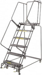 Ballymore - 93" 6 Step Ladder - 450 Lb Capacity, 60" Platform Height, 30" Base Width x 56" Depth, Heavy-Duty Serrated Grating - A1 Tooling