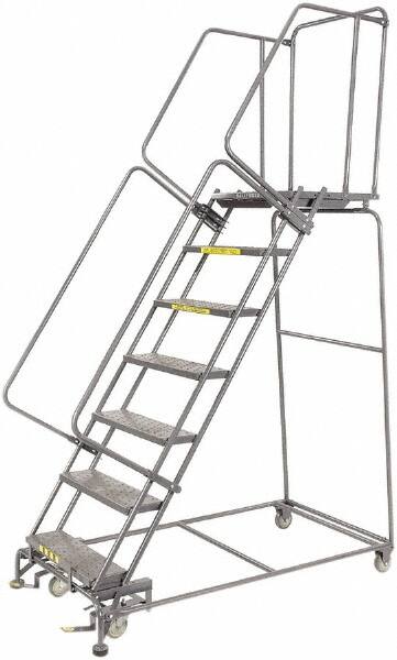 Ballymore - 103" 7 Step Ladder - 450 Lb Capacity, 70" Platform Height, 24" Base Width x 62" Depth, Heavy-Duty Serrated Grating - A1 Tooling